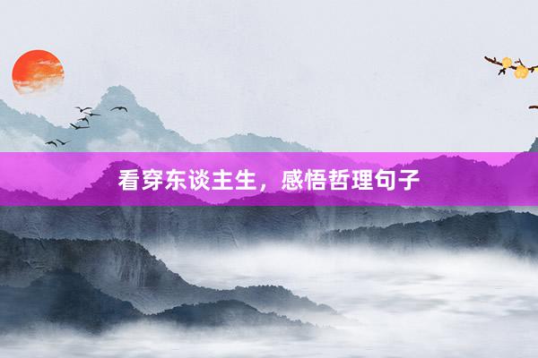 看穿东谈主生，感悟哲理句子