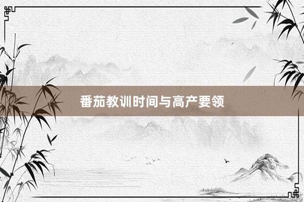 番茄教训时间与高产要领